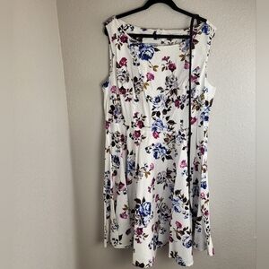 Grace Karin Belted Floral Sleeveless Full Skirted Dress Women's Size 2X